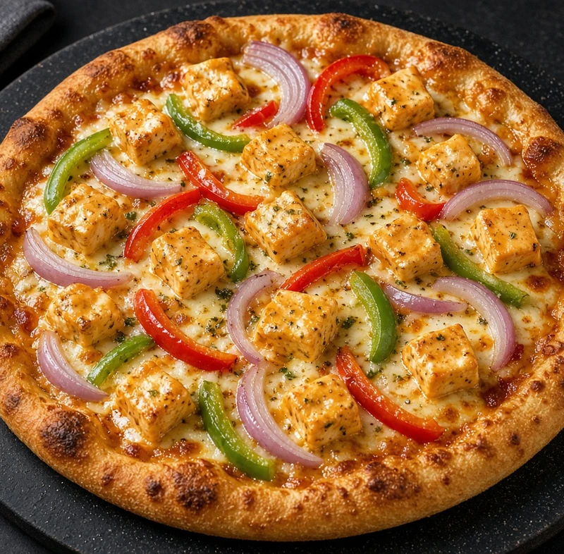Shahi Paneer Pizza, an Indian-style pizza at Aroma Of India, Calgary